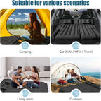 DikaSun 63in Extended SUV Mattress — Quick Inflate, Includes Pump & 2 Pillows,Black