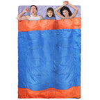 3 People Sleeping Bag for Adult Kids Lightweight Water Resistant Camping Cotton Liner Cold Warm Weather Indoor Outdoor Use 3 Season with Sack for Spri