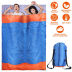 3 People Sleeping Bag for Adult Kids Lightweight Water Resistant Camping Cotton Liner Cold Warm Weather Indoor Outdoor Use 3 Season with Sack for Spri