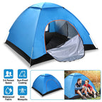 4 Persons Camping Waterproof Tent Pop Up Tent Instant Setup Tent w/2 Mosquito Net Doors Carrying Bag Folding 4 Seasons for Hiking Climbing Adventure F