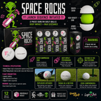 Space Rocks Distance Series Golf Balls | 2-Piece Surlyn Golf Balls | 12-Pack