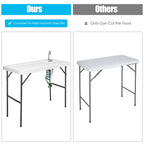 Folding Cleaning Sink Faucet Cutting Camping Table with Sprayer