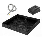 41x41x5.5in Portable Shower Pan Foldable Shower Basin Collapsible Camping Shower Tent Base with Detachable Drain Pipe for Indoor & Outdoor
