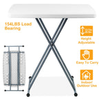 Folding Snack Table Height Adjustable Dining Tea Coffee Table TV Side Tray Laptop Desk For Home Office Indoor Outdoor Use