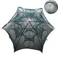 12 Holes Foldable Crab Fish Trap Cast Net Cast Folding Fishing Net