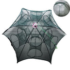 12 Holes Foldable Crab Fish Trap Cast Net Cast Folding Fishing Net