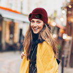Unisex Knit Beanie Hat with Goggle Chunky Winter Warm Hat Skull Cap 4 Colors