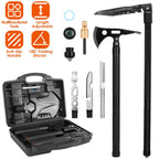Multifunctional Shovel Axe Set Camping Survival Shovel Multitool Emergency Survival Gear with Extension Handles Carrying Box