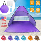 Pop Up Beach Tent Sun Shade Shelter Anti-UV Automatic Waterproof Tent Canopy for 2/3 Man w/ Net Window Storage Bag for Outdoor Beach Camping Fishing P