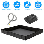 41x41x5.5in Portable Shower Pan Foldable Shower Basin Collapsible Camping Shower Tent Base with Detachable Drain Pipe for Indoor & Outdoor