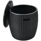 9.5 Gallon 4-in-1 Patio Rattan Cool Bar Cocktail Table Side Table