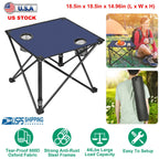 2Pcs Foldable Camping Table Portable Picnic Table Lightweight Travel Desk with 2 Cup Holders/Table Carrying Bag