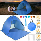 Pop Up Beach Tent Sun Shade Shelter Anti-UV Automatic Waterproof Tent Canopy for 2/3 Man w/ Net Window Storage Bag for Outdoor Beach Camping Fishing P