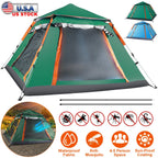 4-5 Person Camping Tent Outdoor Foldable Waterproof Tent with 2 Mosquito Nets Windows Carrying Bag for Hiking Climbing Adventure Fishing