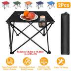 2Pcs Foldable Camping Table Portable Picnic Table Lightweight Travel Desk with 2 Cup Holders/Table Carrying Bag