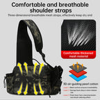 Men's Fishing Backpack: Equipped with bait box, equipment storage bag, pole holder, sling & shoulder bag design.