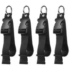 Portable Black Nylon Anti-Theft Luggage Strap, Bag Clip for Multi-Tool, Camping & Hiking