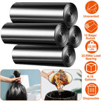 4 Rolls Black Garbage Bags 6.18 Gallons Unscented Disposable Trash Bags Portable Leak Resistant Trash Can Liners for Bathroom Office Kitchen Bedroom C