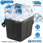 Collapsible Grocery Cooler Bag 3 Gallon Insulated Food Container Seat Combo for Camping Picnic Shopping