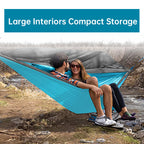 Light double nylon camping hammock with straps. Great for trips, beach, yard & garden.