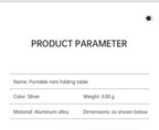 Black Lightweight Portable Folding Ultralight Roll Up Mini Aluminum Picnic Camping Table Foldable For Outdoor Hiking