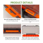 14-Compartment Fishing Tackle Box for Accessories, Lures & Hooks, Double-Sided Organizer.