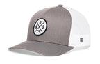 Boston Trucker Hat  |  Gray-White BOS X Snapback