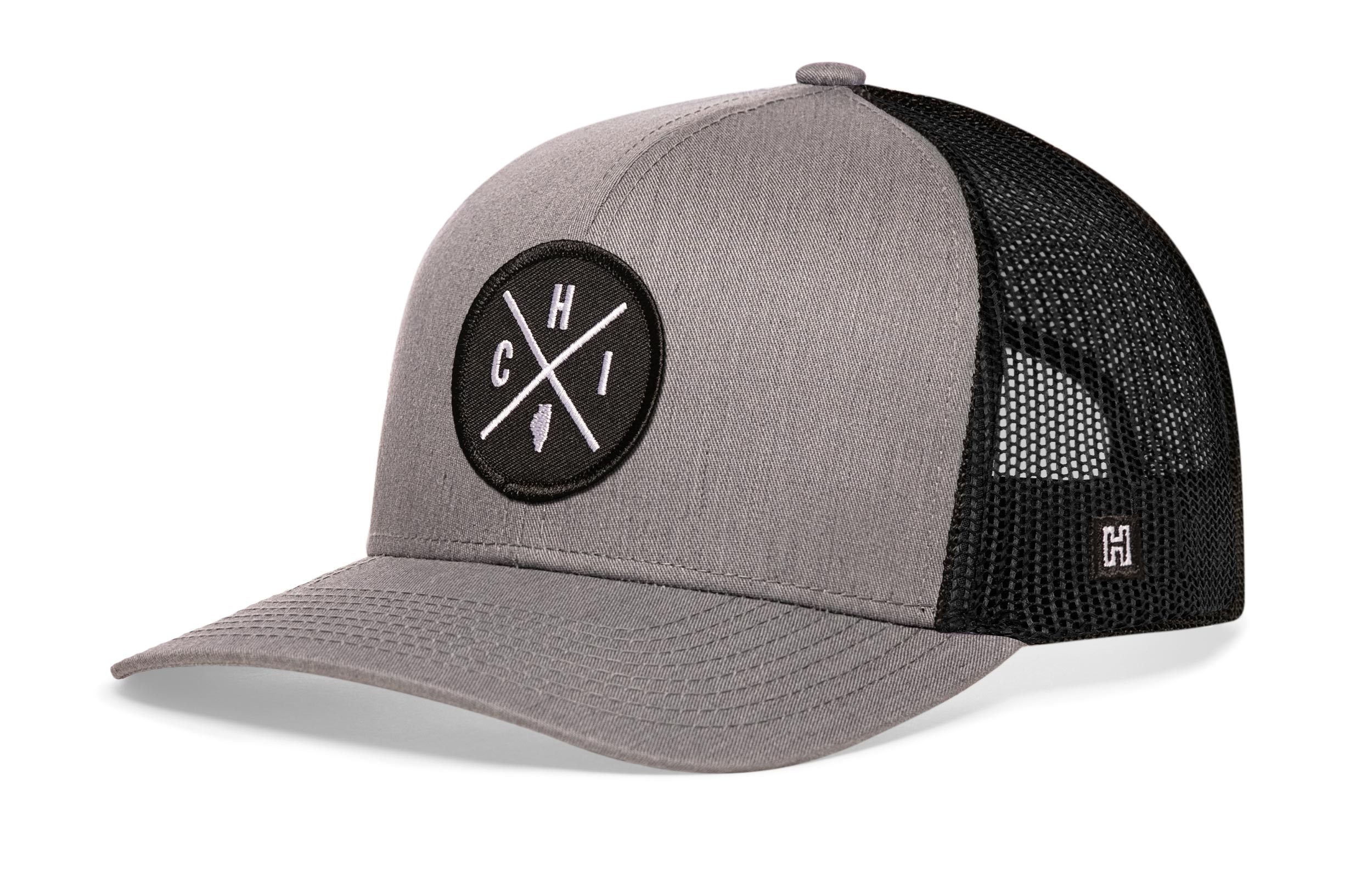 Chicago Trucker Hat  |  Gray-Black CHI X Snapback