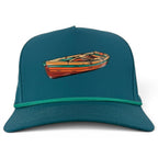 Driftwood Golf Hat | Snapback Cap | Built-in Magnetic Ball Marker Holder + Marker Included | Adjustable | Wood Boat Teal
