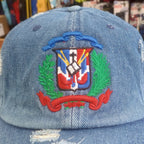 Dominican Republic Embroidered Vintage Dad Hat – Distressed Adjustable Cotton Baseball Cap with Dominican Shield Flag