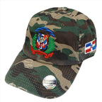 Dominican Republic Embroidered Vintage Dad Hat – Distressed Adjustable Cotton Baseball Cap with Dominican Shield Flag