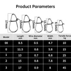 100PCS Stainless Steel Fishing Swivels – Corrosion-resistant for lures/hooks, saltwater/freshwater.