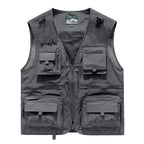 Men’s Summer Tactical Vest: 14-Pocket, Mesh, Ideal for Hiking, Fishing, Photography & Work
