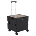 Foldable Utility Cart on 4 Rotate Wheels with Cup Holder