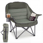 Folding Oversized Camping Chair with Side Pockets and Cup Holder