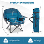 Folding Oversized Camping Chair with Side Pockets and Cup Holder