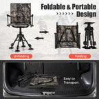 Folding Swivel Patio Chair with 4 Adjustable Leg
