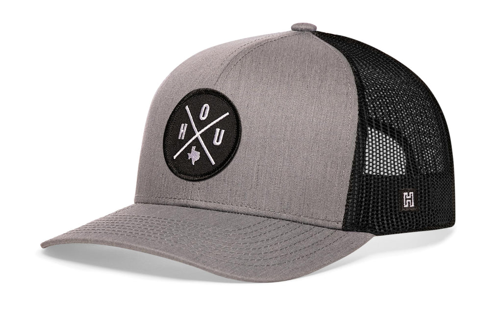 Houston Trucker Hat  |  Gray-Black HOU X Snapback