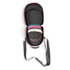 Blue/Red Hat Caddy Travel Case | Hard Shell Hat Carrier Holds Up to 6 Hats | Protective Hat Storage Case with Adjustable Shoulder Strap