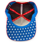 Red, White & View Golf Hat | Snapback Cap | Built-in Magnetic Ball Marker Holder + Marker Included | Adjustable USA Shades