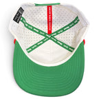 Vintage Cooler Golf Hat | Snapback Cap | Built-in Magnetic Ball Marker Holder + Marker Included | Adjustable White Green Beverages