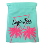 Logie Joe’s Golf Valuables Pouch | Embroidered Golf Accessory Bag for Phone, Wallet, Keys & Personal Items | Teal & Pink