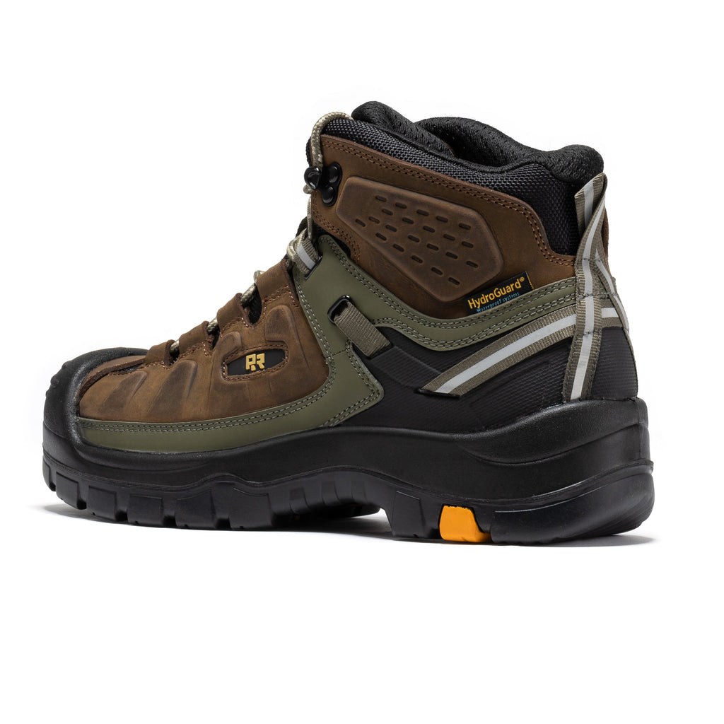 ROCKROOSTER Woodland Brown 6 inch Composite Toe Waterproof Leather Work Boots AK661