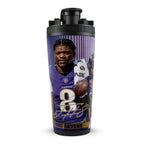 Official Lamar Jackson Baltimore Ravens 4D 26oz Ice Shaker