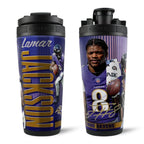Official Lamar Jackson Baltimore Ravens 4D 26oz Ice Shaker