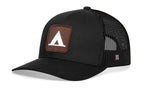 Tent Trucker Hat  |  Black Campground Trail Signs Snapback