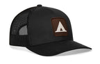 Tent Trucker Hat  |  Black Campground Trail Signs Snapback