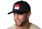 North Carolina Flag Trucker Hat  |  Black NC Snapback