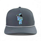 Astronaut Walker Golf Hat | Snapback Cap | Built-in Magnetic Ball Marker Holder + Marker Included | Adjustable Gray