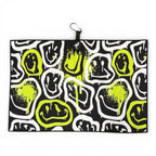 Drippy Smile Golf Towel | Premium Double-Sided Microfiber | Heavy-Duty Magnetic Towel with Carabiner Clip | 24 x 16 in